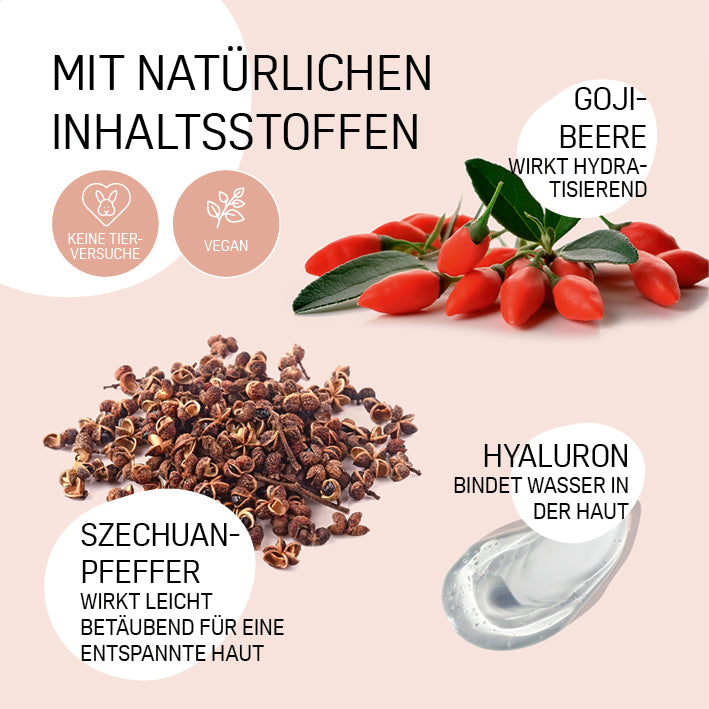 Hyaluron-Skintape "Smile Tape" mit natürlichen Inhaltsstoffen Goji-Beere, Szechuanpfeffer und feuchtigkeitsspendendem Hyaluron.