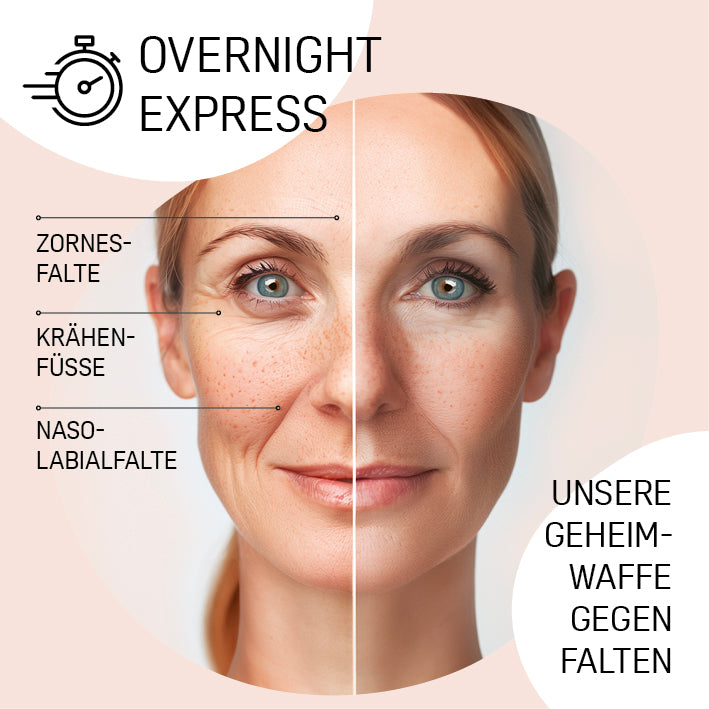 Hyaluron-Skintape "Smile Tape" zeigt Vorher-Nachher-Effekt bei Faltenreduktion im Gesicht für eine glatte, jugendliche Ausstrahlung.