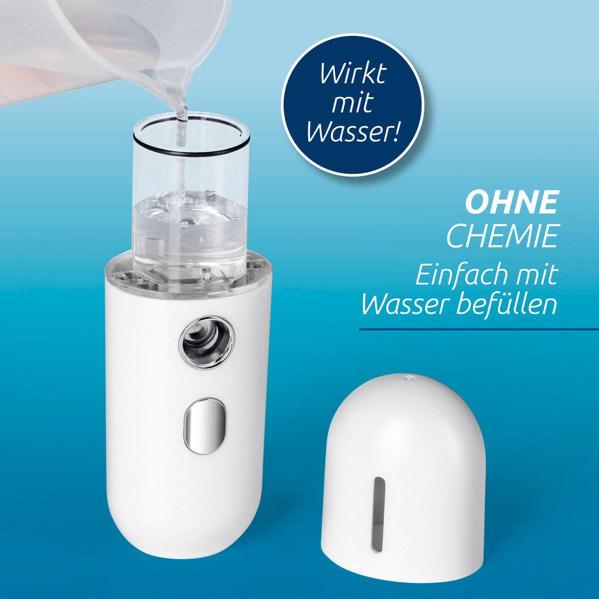 Wespenabwehr-Sprüher zeigt Befüllung mit Wasser für chemiefreien Schutz vor Wespen und anderen Insekten.