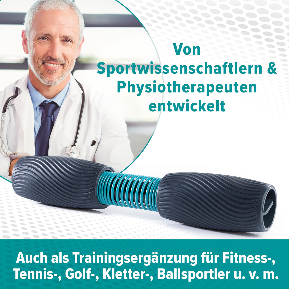 Handgelenk- & Unterarmtrainer Reflexit, entwickelt von Sportwissenschaftlern und Physiotherapeuten für Kraft und Mobilität.