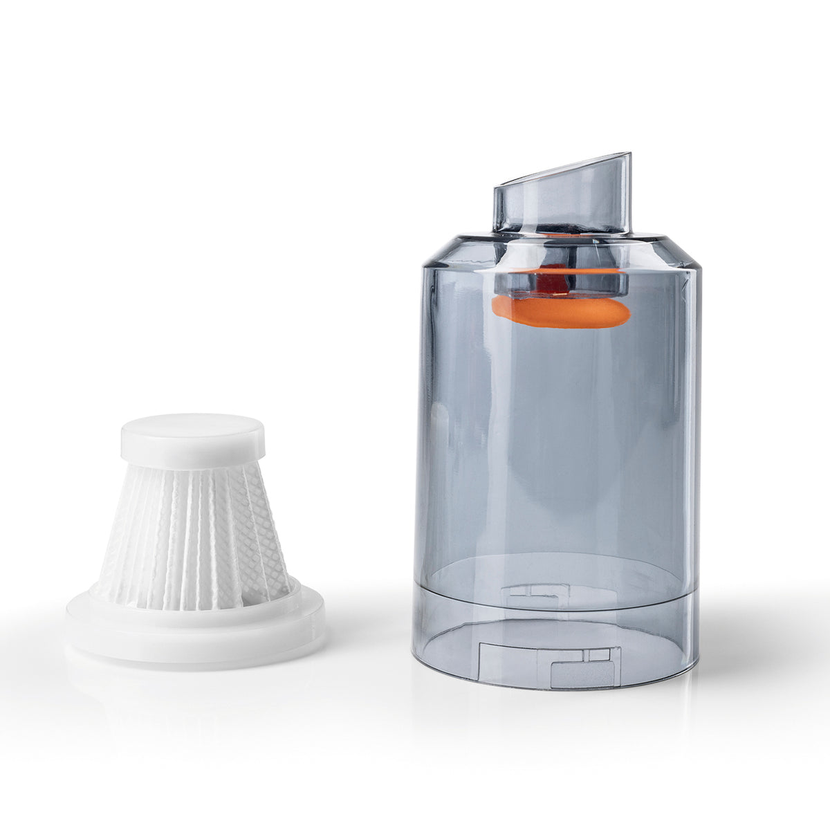 3-in-1-Akkusauger - Blau/Orange mit transparentem Staubbehälter und herausnehmbarem Filter