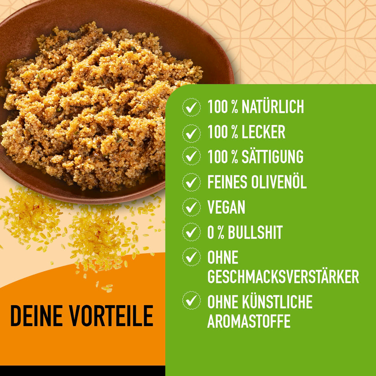 Bulgurcups - 6er Try-Me-Set mit Kisir, Gemüse und subtropischem Geschmack, vegan, ohne Geschmacksverstärker und künstliche Aromastoffe.