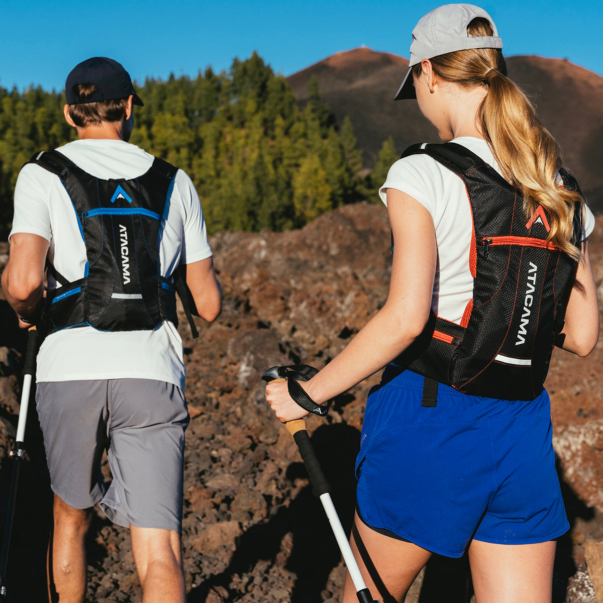 Trinkrucksack für 2 L Trinkblase - Rot, leichter und atmungsaktiver Rucksack mit verstellbaren Trägern, ideal für Wanderungen und Sport im Gelände.