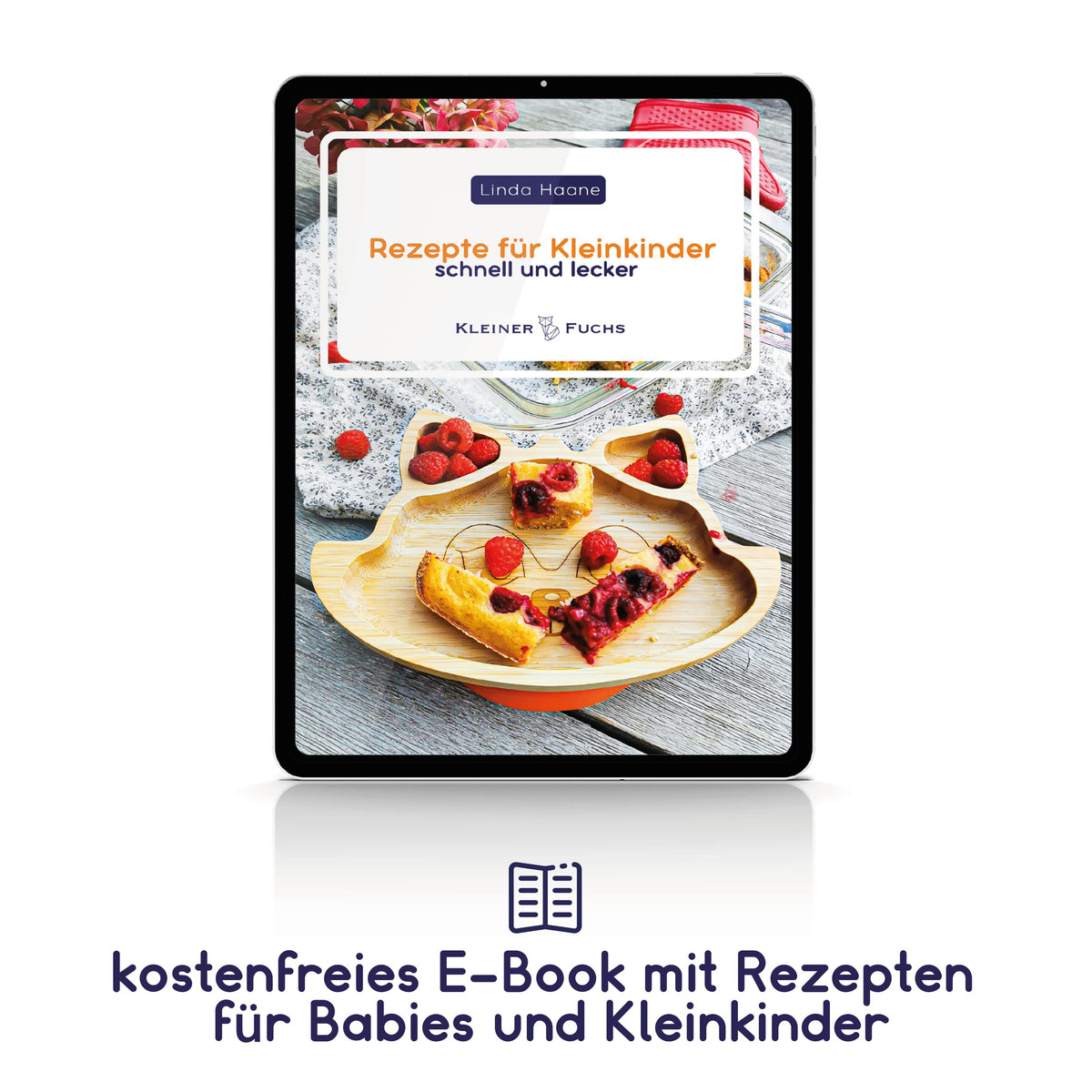 Bambus-Teller für Kinder inkl. Löffel - mit Eulenmotiv - Orange mit fruchtigen Snacks auf kindgerechtem, abgeteiltem Design aus nachhaltigem Material.