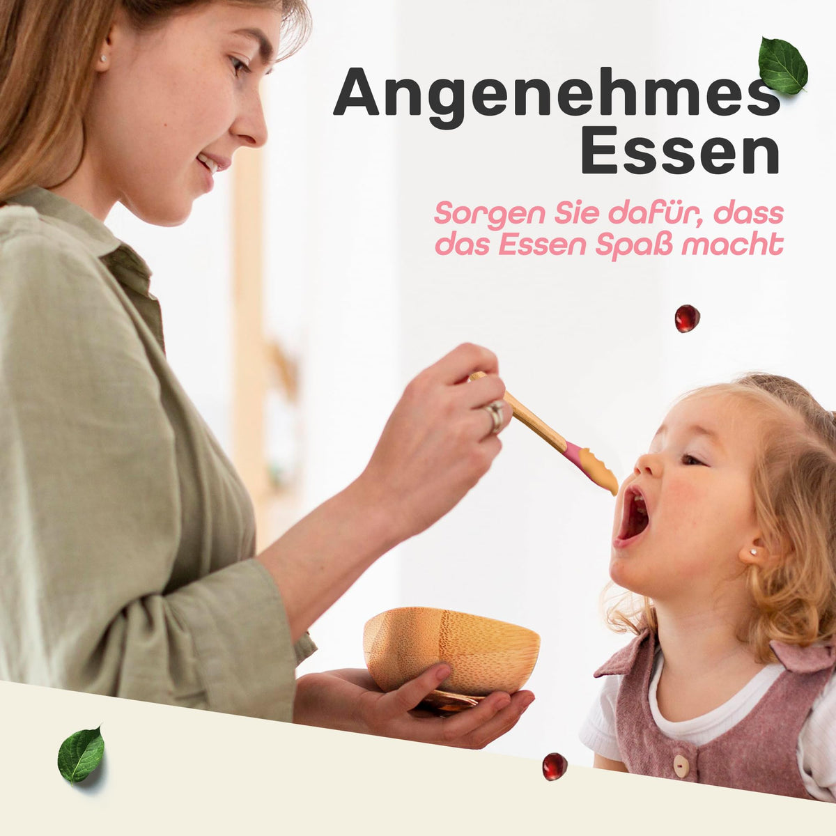 Löffel- und Saugnapfset für Kinder - Pink mit ergonomischem Griff und rutschfestem Saugnapf für entspanntes und sicheres Füttern.