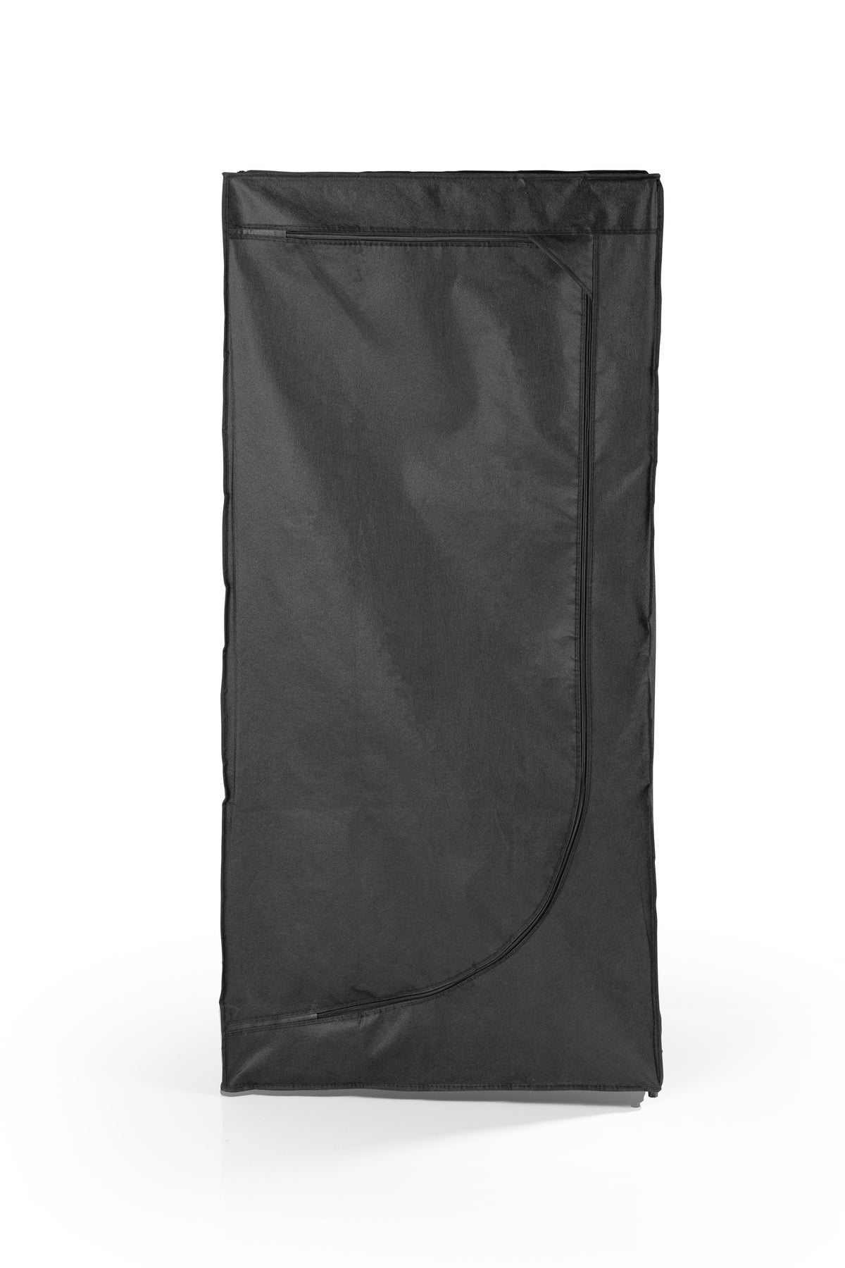 Stoffschrank mit Reißverschluss und Kleiderstange in Schwarz