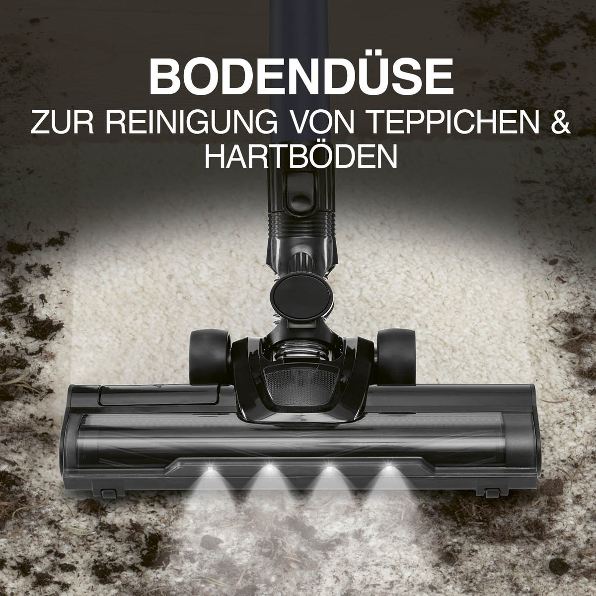 Akku-Zyklonstaubsauger Bodendüse mit LED-Licht für Teppiche und Hartböden, Galerieposition 4, quadratisch 1417x1417px