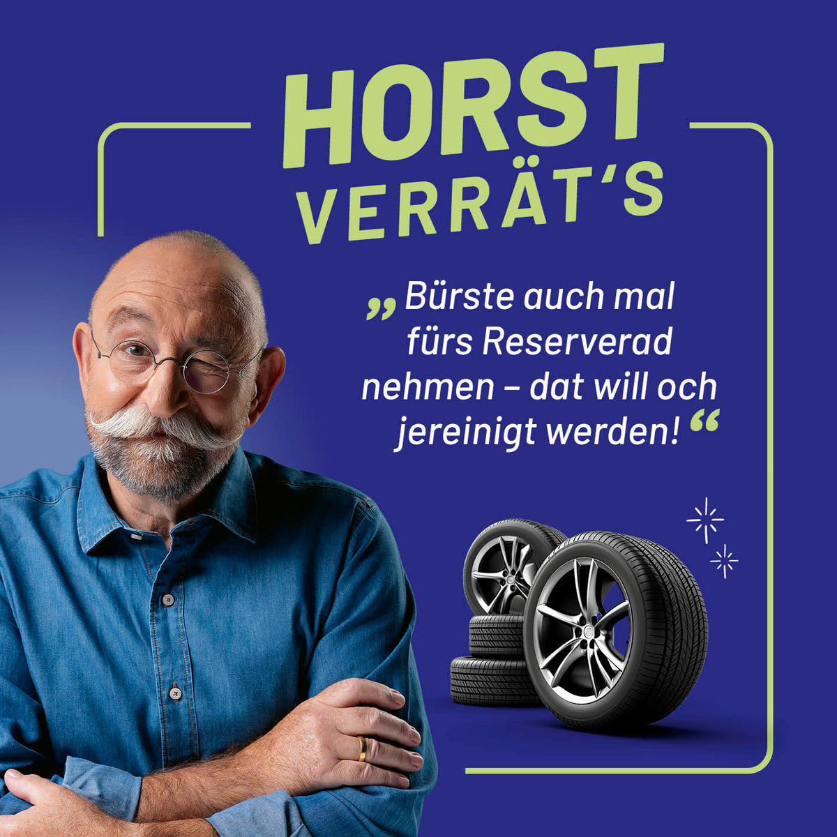 Horst Lichter empfiehlt das Reinigungsset Felgen – 4-tlg. für effektive und schonende Felgenreinigung aller Felgenarten.
