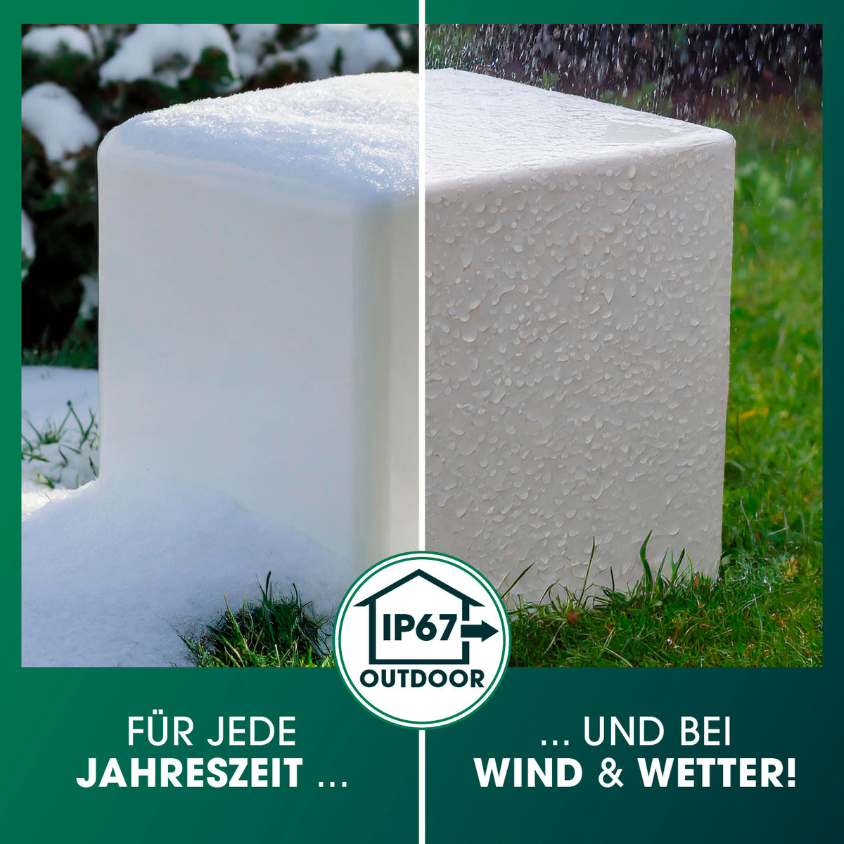 Solar-Dekowürfel mit Fernbedienung & Farbwechsel - 2er-Set, wetterfeste LED-Würfel für den ganzjährigen Außenbereich bei allen Witterungen