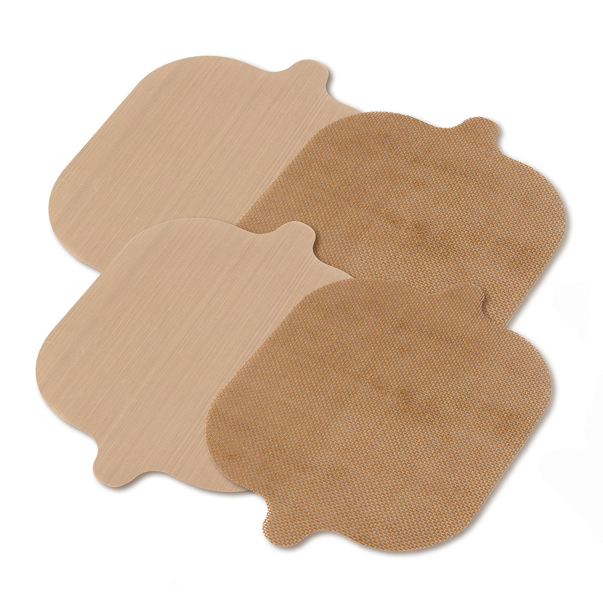 Dauerbackfolien-Set für Heißluftfritteusen - 4-tlg. - quadratisch, mit geschlossener und perforierter Oberfläche für vielseitigen Einsatz.