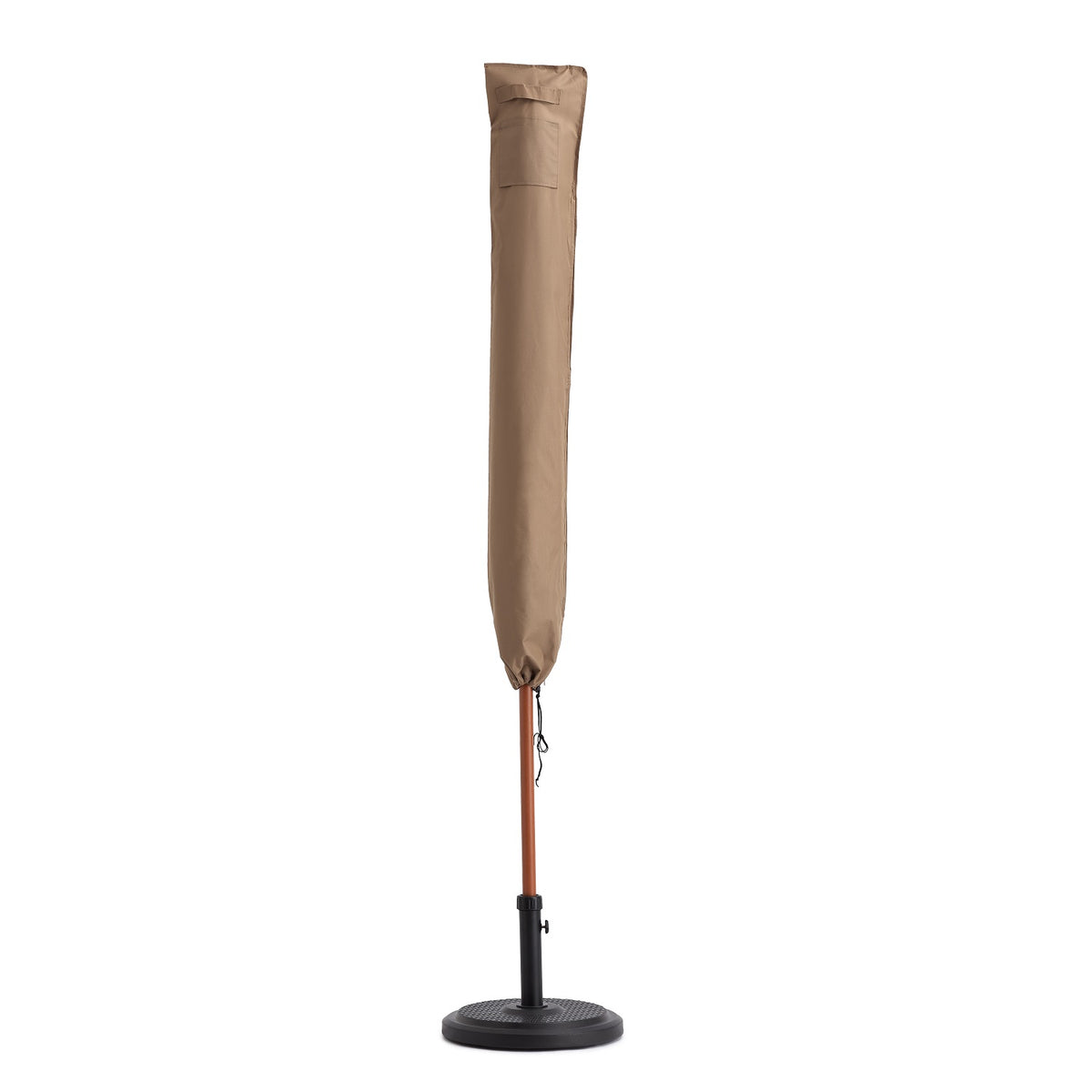 Abdeckung für Sonnenschirm - 136 x 23,5/25 cm - Beige, wasserdichte Schutzhülle aus robustem PVC-beschichtetem Oxford-Gewebe.