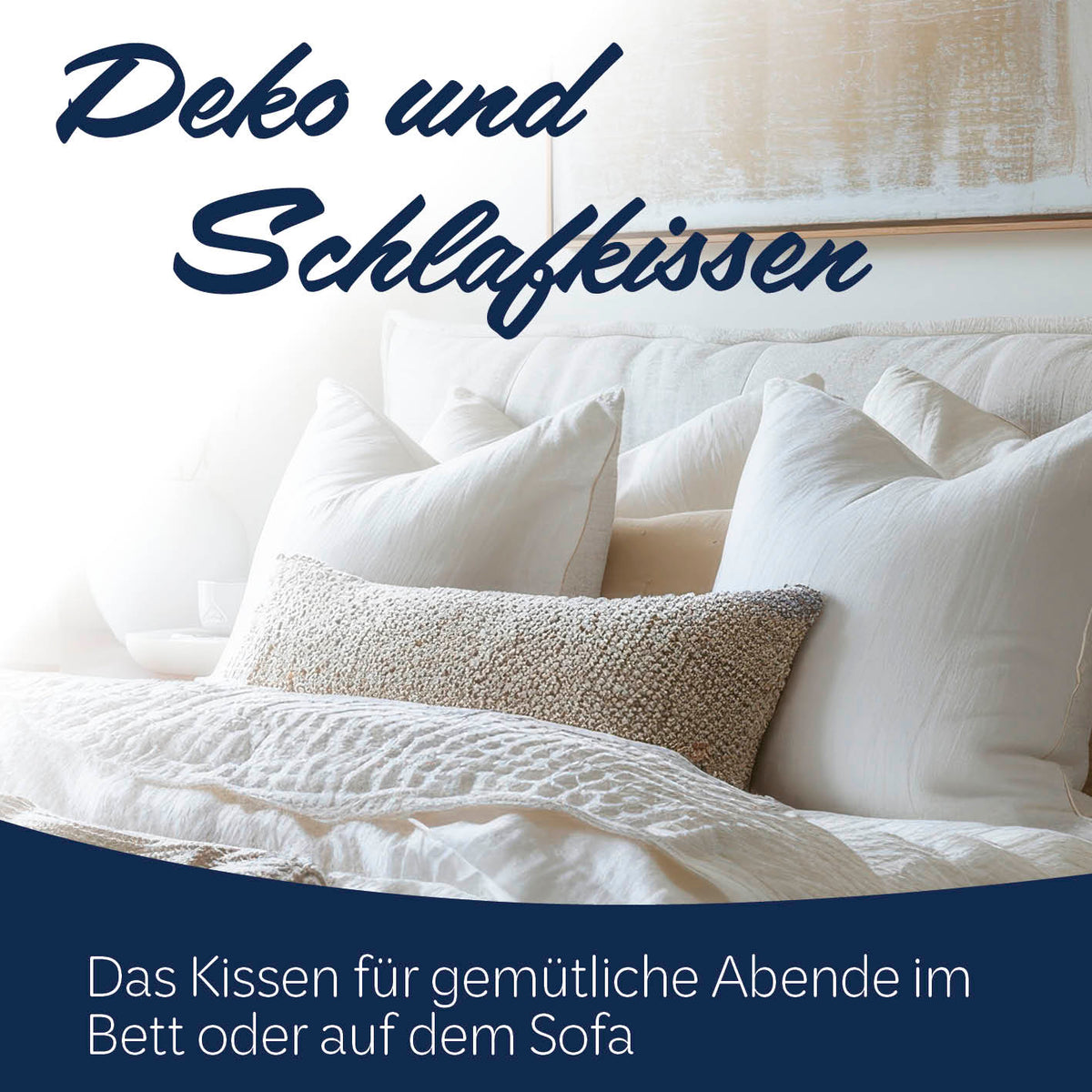 Microfaser Kopfkissen gesteppt - 80 x 80 cm, weich, formstabil, waschbar bei 95°, ideal für Allergiker, 100% Polyesterfüllung.