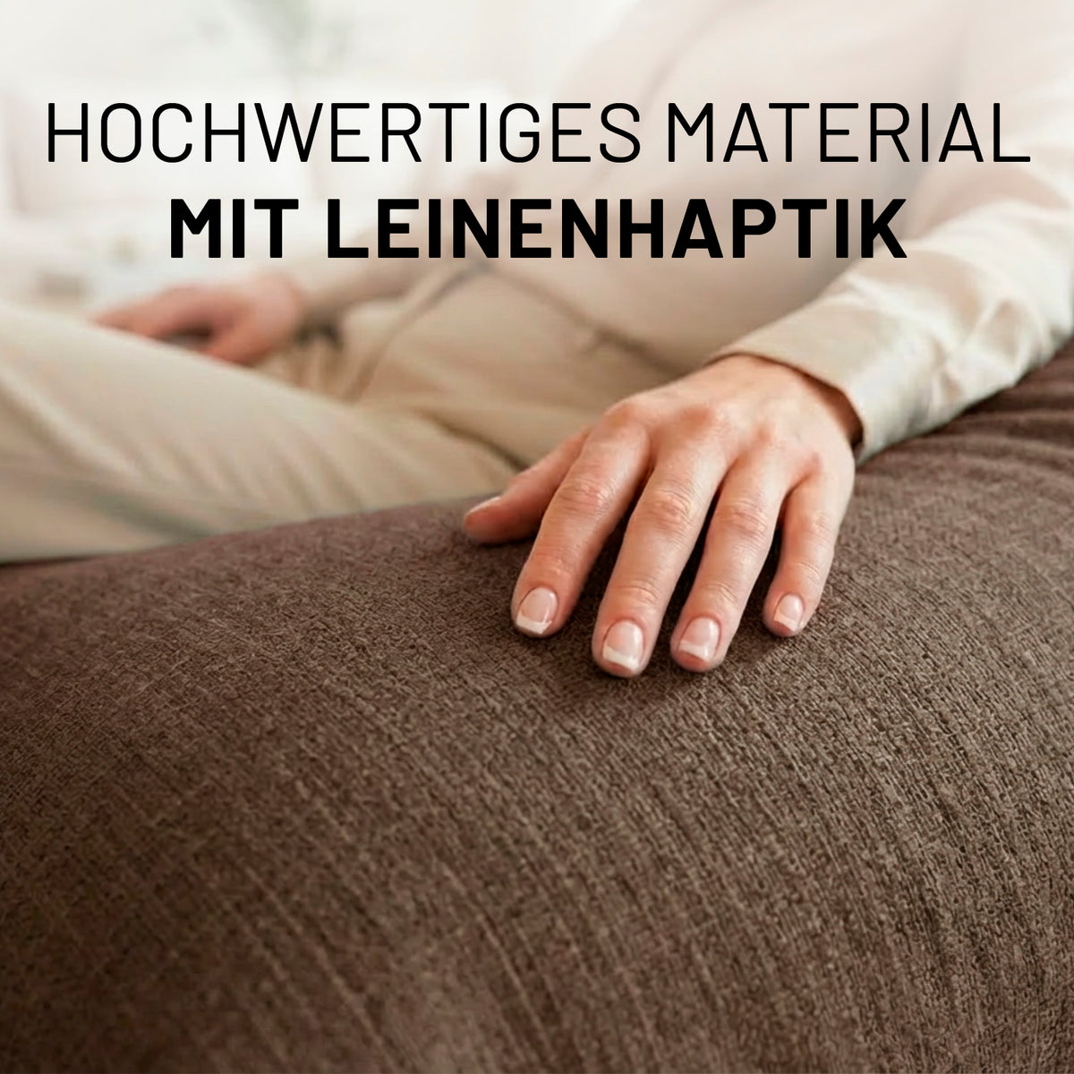 Sitzsack Interior Line (370 L) - indoor - Braun zeigt hochwertige Leinenoptik und weiches Material zum Anfassen.