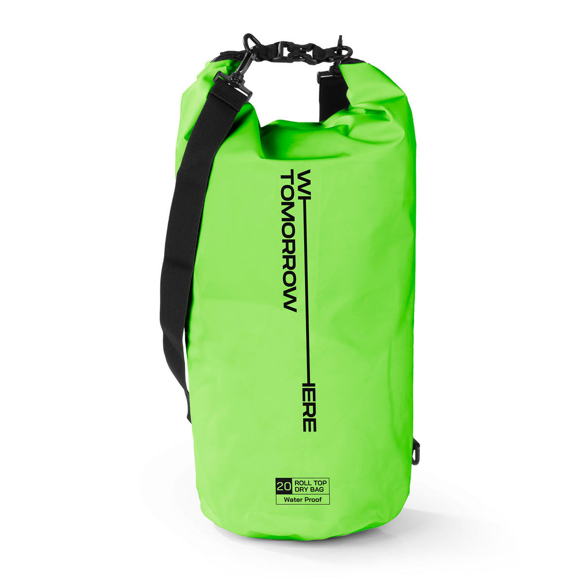 Dry Bag 20L - Style 02 - Grün, wasserdichter Outdoor-Rucksack mit Rolltop-Verschluss und verstellbarem Schultergurt für Abenteuer.