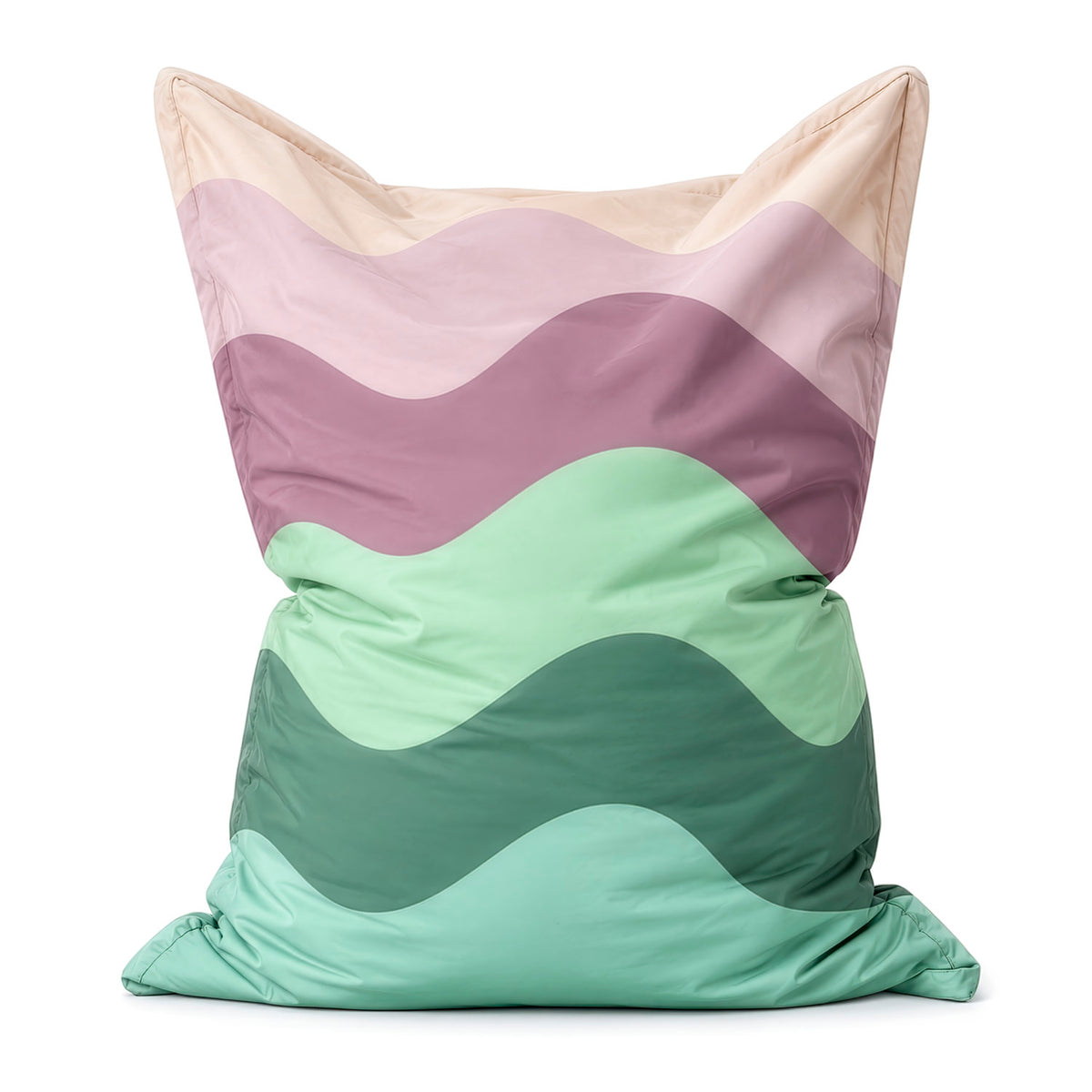 Sitzsack Classic XXL (380 L) - indoor & outdoor - Special Edition Wave mit großem Volumen und harmonischem wellenförmigem Farbverlauf in Pastelltönen.