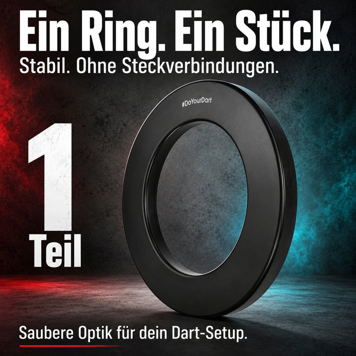 Premium-Dartscheiben-Surround - 12 cm breit - Innendurchmesser 45 cm in Schwarz als Dartschutzring aus einem Teil