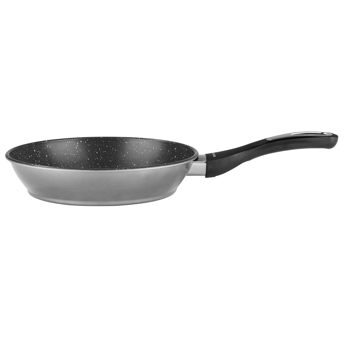 Keramik-Pfanne - 24 cm - Anthrazit mit schwarzem Griff und gesprenkelter Innenfläche