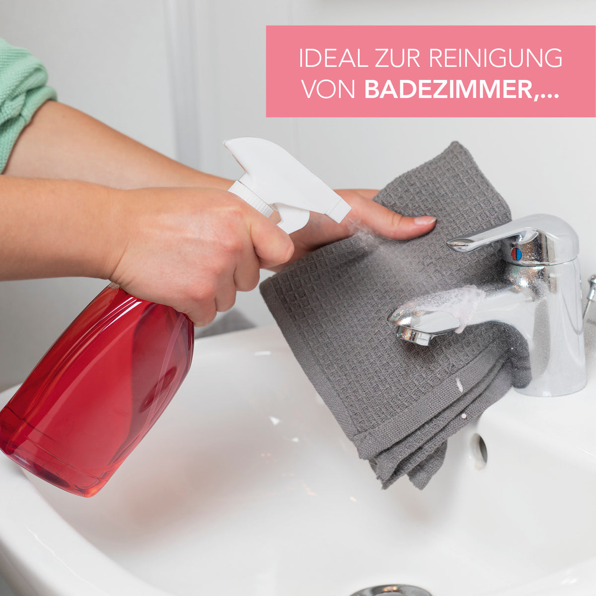 Reinigungsmittel Himbeer-Rosmarin 1000ml inkl. Sprühflasche zur Reinigung von Badarmaturen