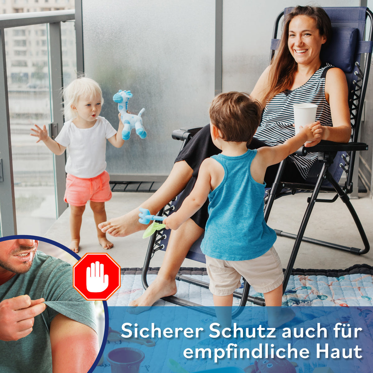 EASYmaxx Sonnenschirm - rechteckig, beige, 230x140x253 cm, platzsparend, wetterfest, UV-Schutz 40+, ideal für kleine Terrassen oder Balkone.