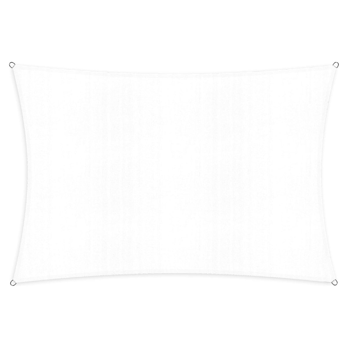 Sonnensegel 100% HDPE mit Stabilisator für UV-Schutz - Rechteck 2 x 3 Meter - Weiß, robustes rechteckiges Sonnensegel mit Ösen.