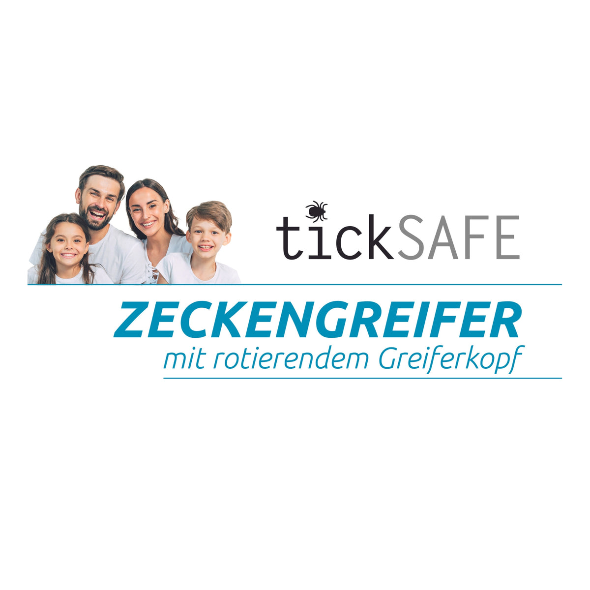 Zeckengreifer für Menschen mit rotierendem Greiferkopf zur sicheren und schonenden Entfernung von Zecken an Kindern und Erwachsenen.