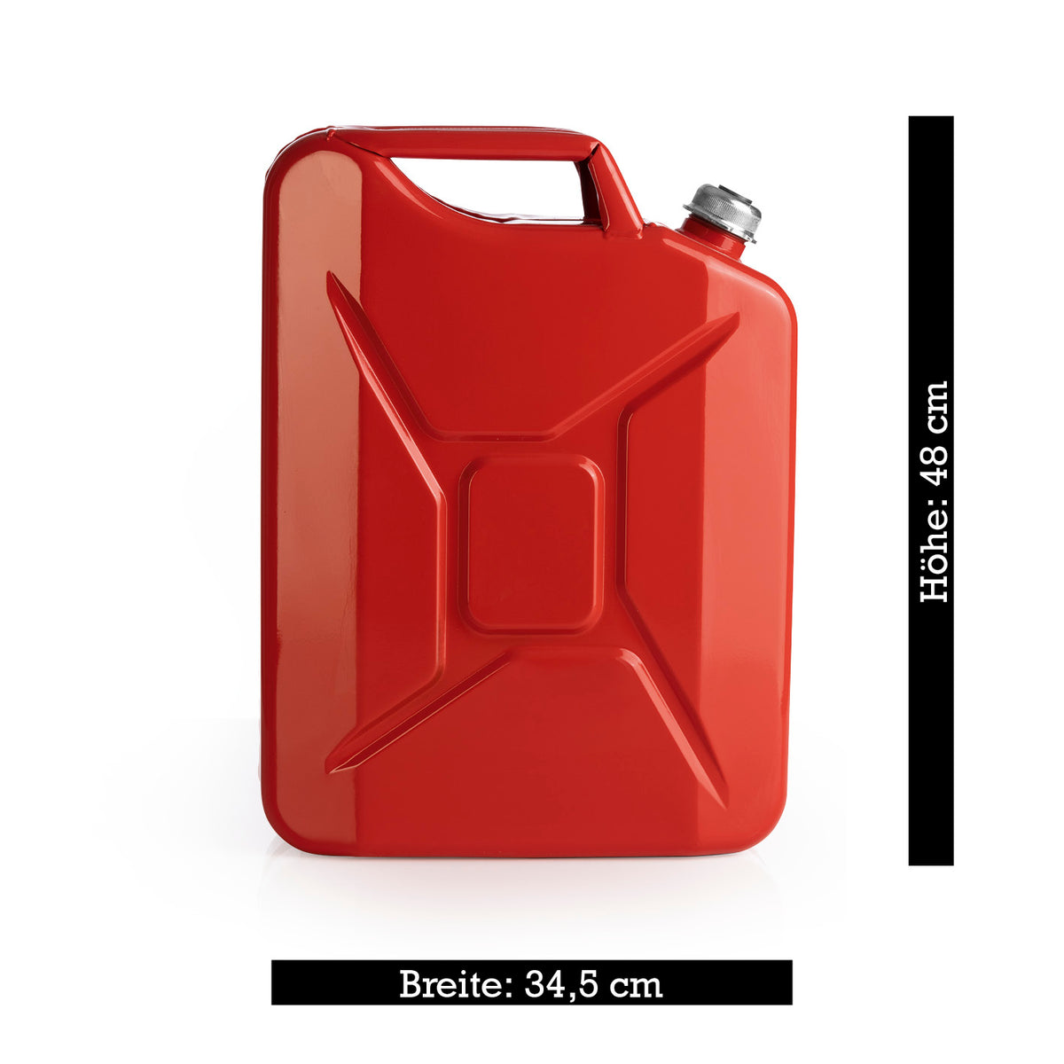 Metall-Kraftstoffkanister mit Schraubverschluss - 20 Liter - Rot, robust, UN-zugelassen, korrosionsgeschützt, ideal für Benzin und Diesel.