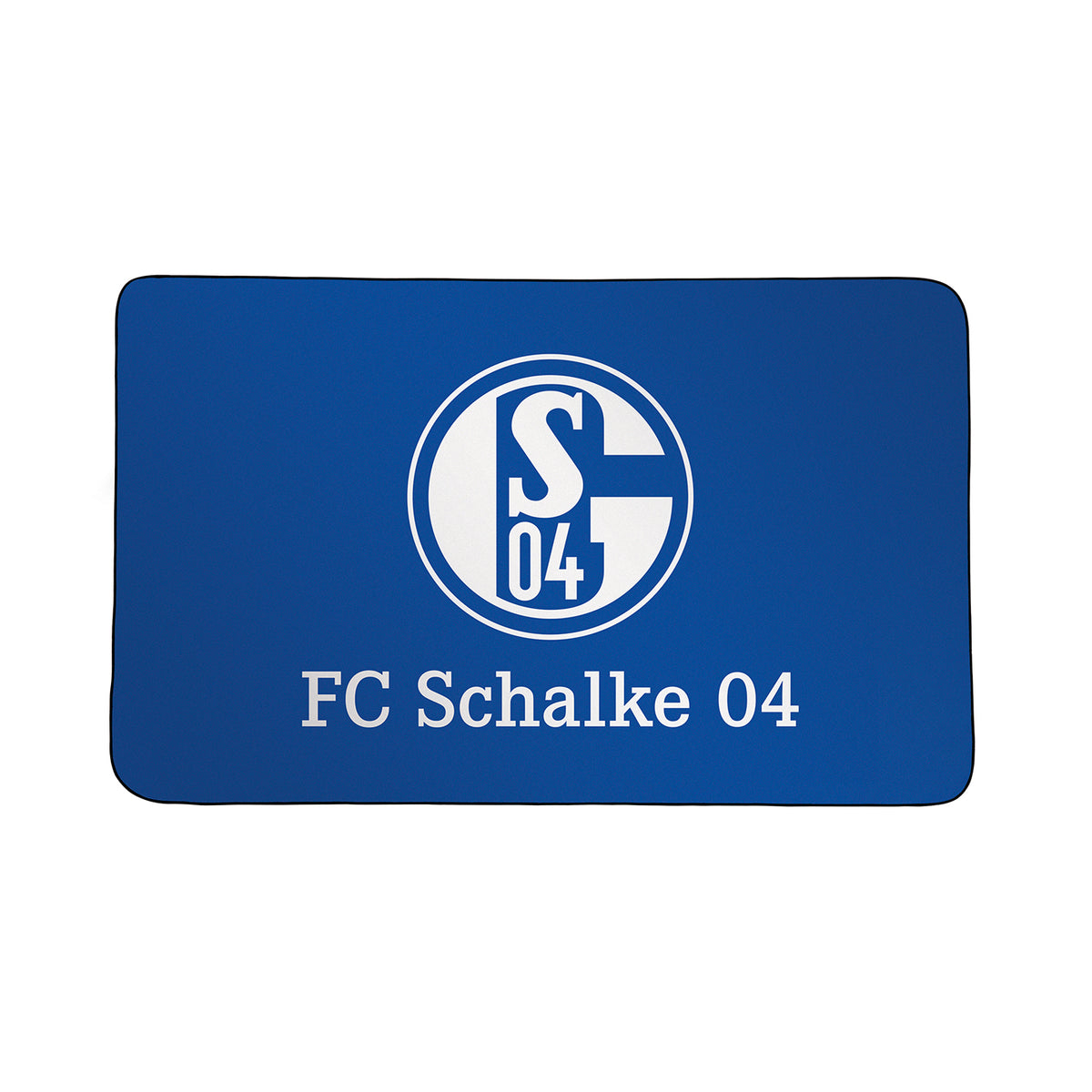 Sporthandtuch Deluxe - 80x130 cm - weiß/blau mit FC Schalke 04 Logo, saugfähig, reißfest, schnelltrocknend, ideal fürs Schwimmbad und Fitnessstudio.
