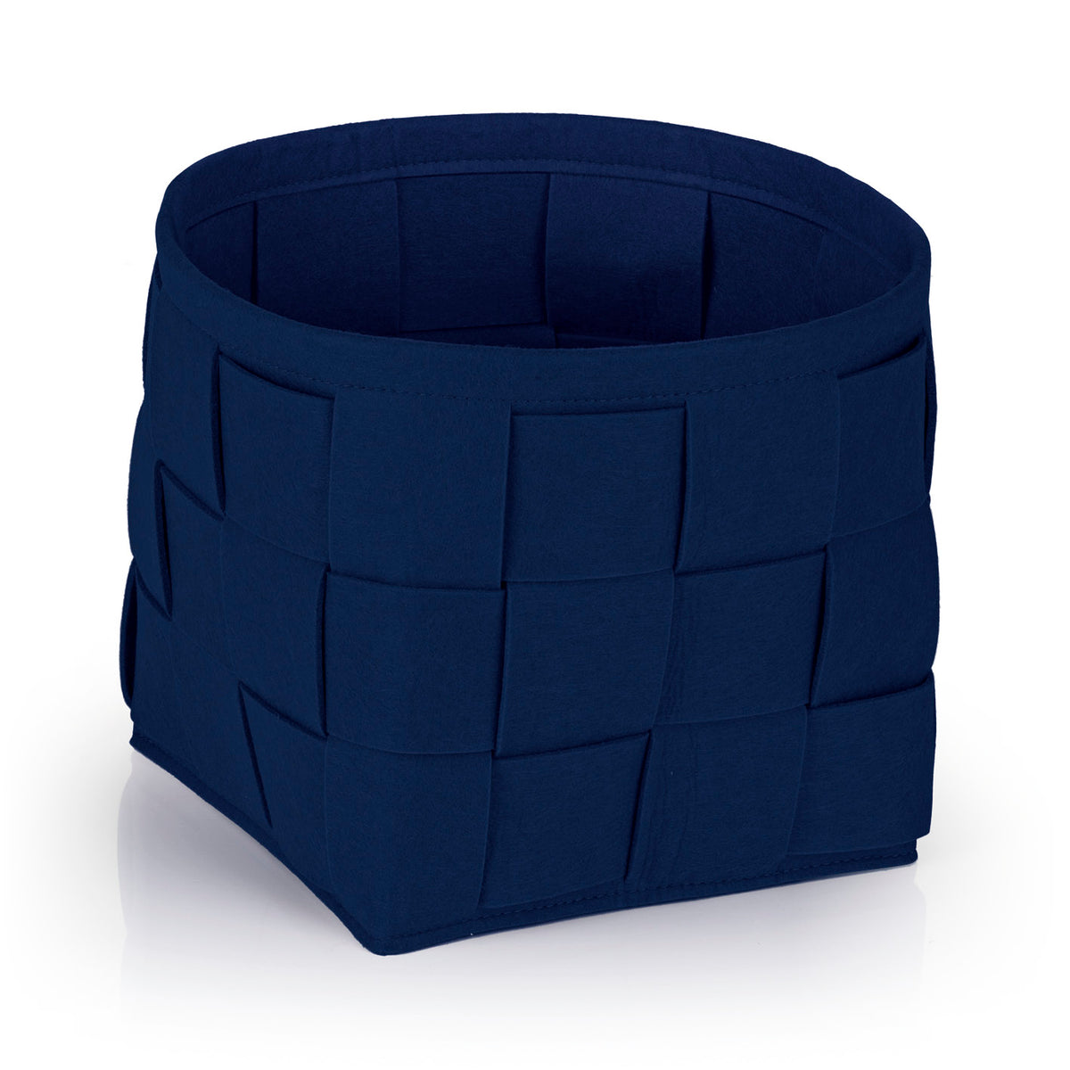 Filz-Aufbewahrungskorb S - 24 x 24 x 24 cm - Dunkelblau, moderner, faltbarer und strapazierfähiger Speicher aus Filz im Scandi Style.