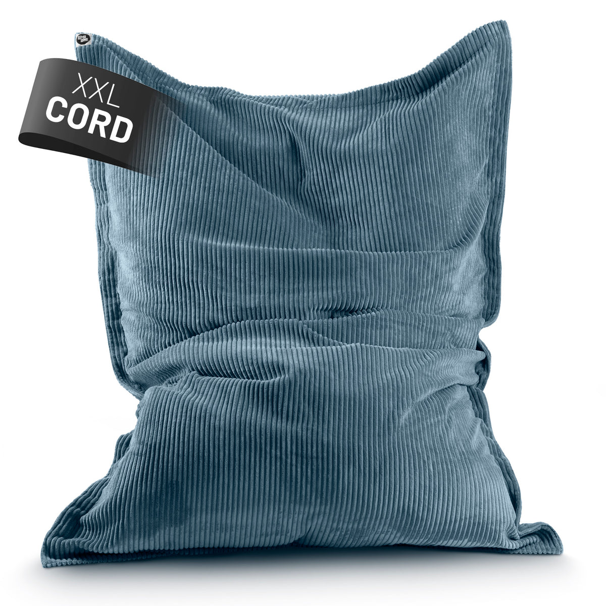 Sitzsack Classic XXL aus der LUMALAND Cord-Reihe - 380 L - 140 x 180 cm - Blau mit kuscheligem, robustem Cord-Bezug und verstärkten Nähten.