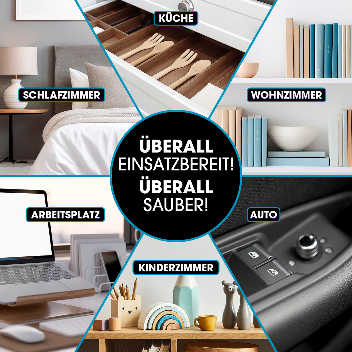 2in1-Akkusauger mit Saug- & Gebläsefunktion vielseitig einsetzbar in Küche, Schlafzimmer, Wohnzimmer, Arbeitsplatz, Kinderzimmer und Auto.