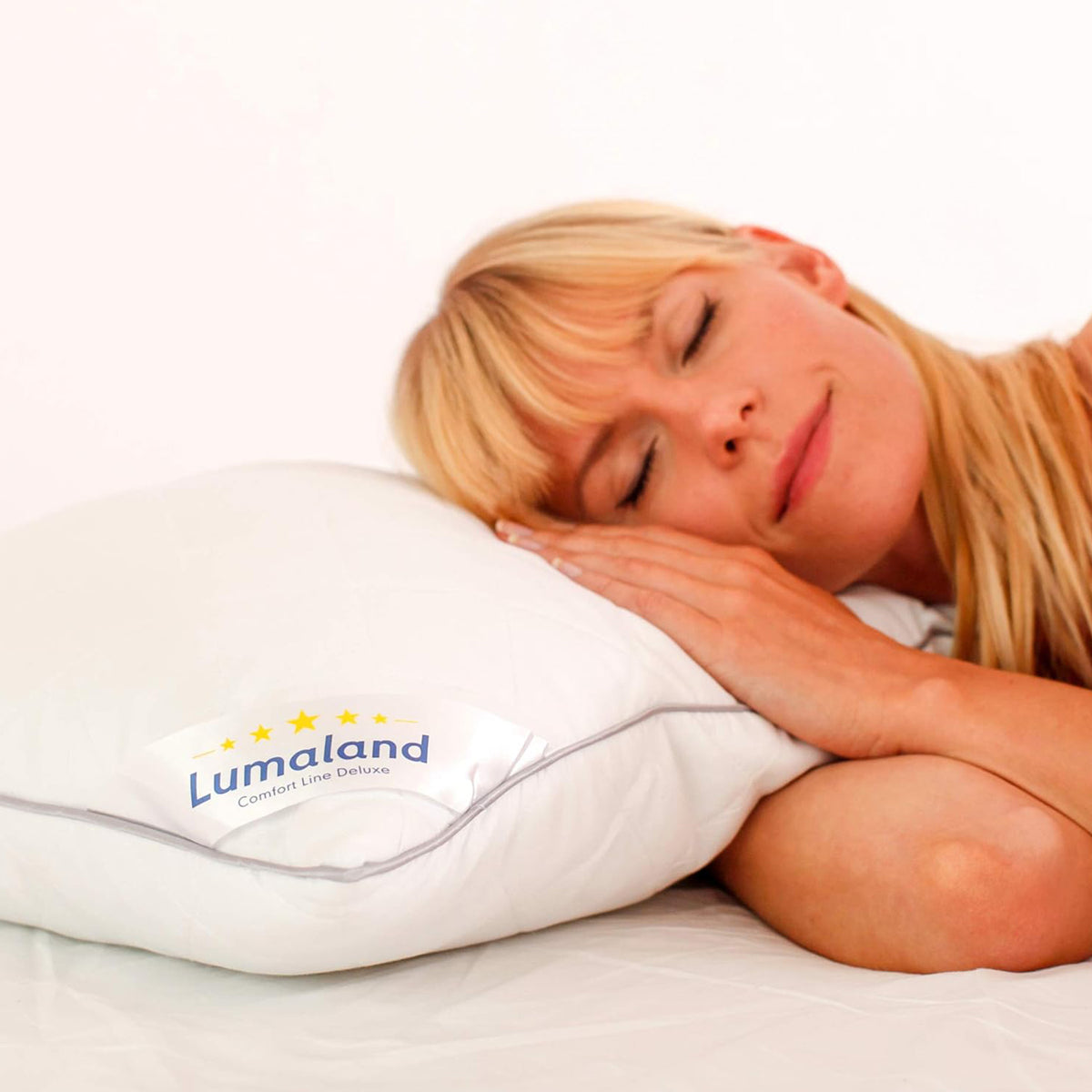Kopfkissen - 40 x 80 cm - Füllgewicht 800 g von Lumaland, weiches Kissen für erholsamen Schlaf und individuelles Befüllen.