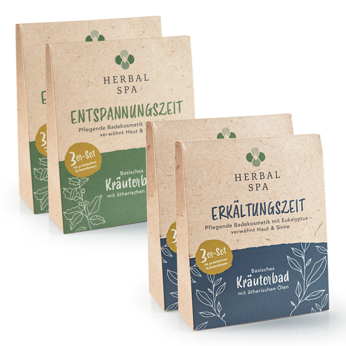 Basisches Kräuterbad mit ätherischen Ölen - Erkältungszeit & Entspannungszeit - 12er-Set pflegt Haut und Sinne mit natürlichen Inhaltsstoffen.