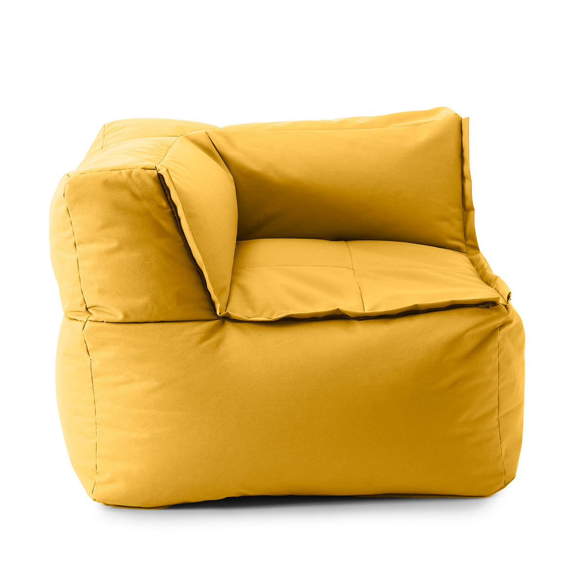 Sitzsack-Sofa Ecke (340 L) - Modulares System - indoor & outdoor - Senfgelb mit extrastarkem Bezug und hochwertiger EPS-Füllung.