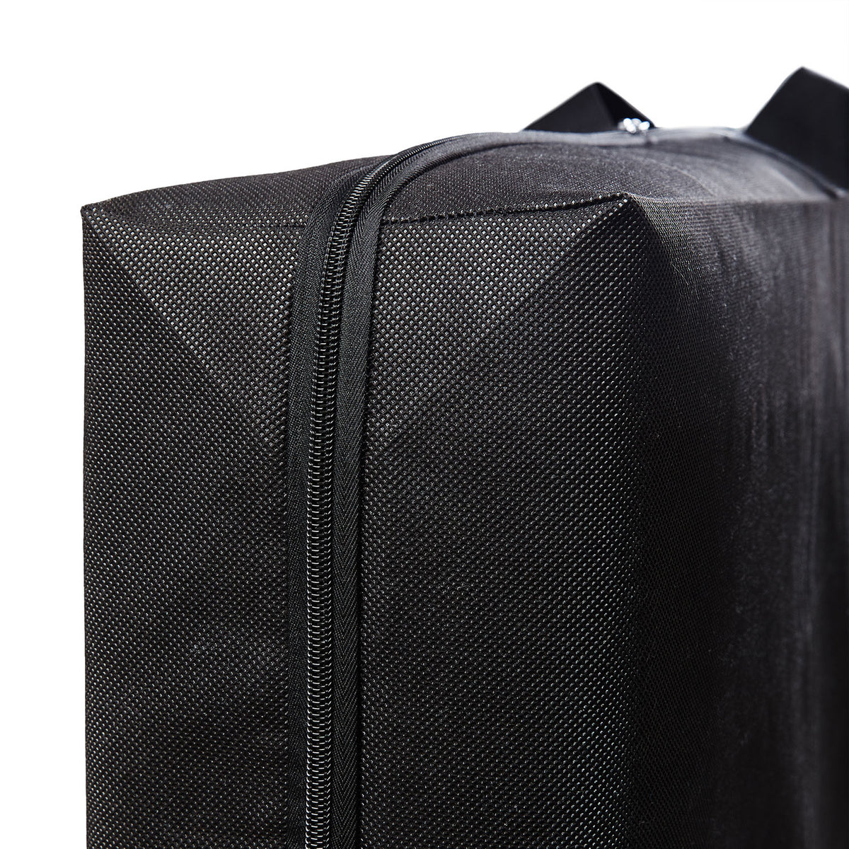Matratzen-Aufbewahrungstasche - 160 x 200 x 25 cm - Schwarz mit Reißverschluss, Tragegriff, aus 100 % Polypropylen Vlies, waschbar bei 30 °C.