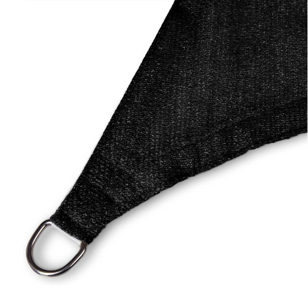 Sonnensegel 100% HDPE mit Stabilisator für UV-Schutz - Rechteck 5 x 7 Meter - Schwarz, robustes Material und rostfreie Ringe.