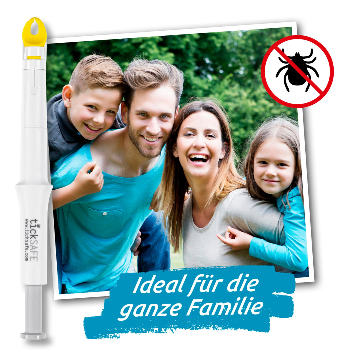 Zeckengreifer für Menschen mit rotierendem Greiferkopf zum schonenden Entfernen von Zecken, ideal für die ganze Familie.