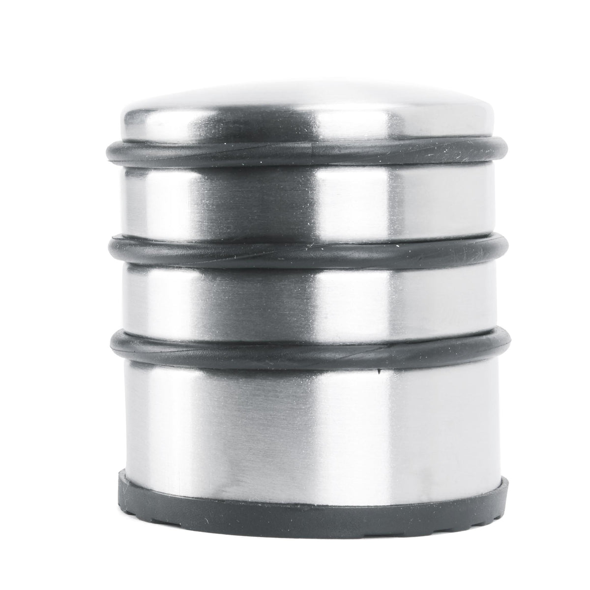 Edelstahl Türstopper Chrom-Design hoch 8 Stück mit drei Gummiringen, schwere Ausführung, rutschfeste Gummifläche für alle Böden.