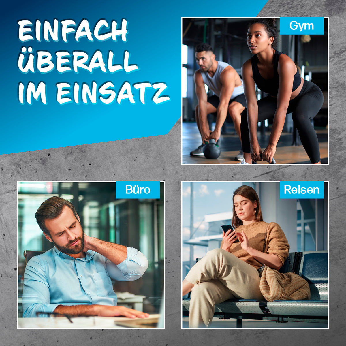 Mini Massage Gun mit 4 Aufsätzen für Gym, Büro und Reisen – kompakt, leistungsstark und überall einsetzbar von VITALmaxx.