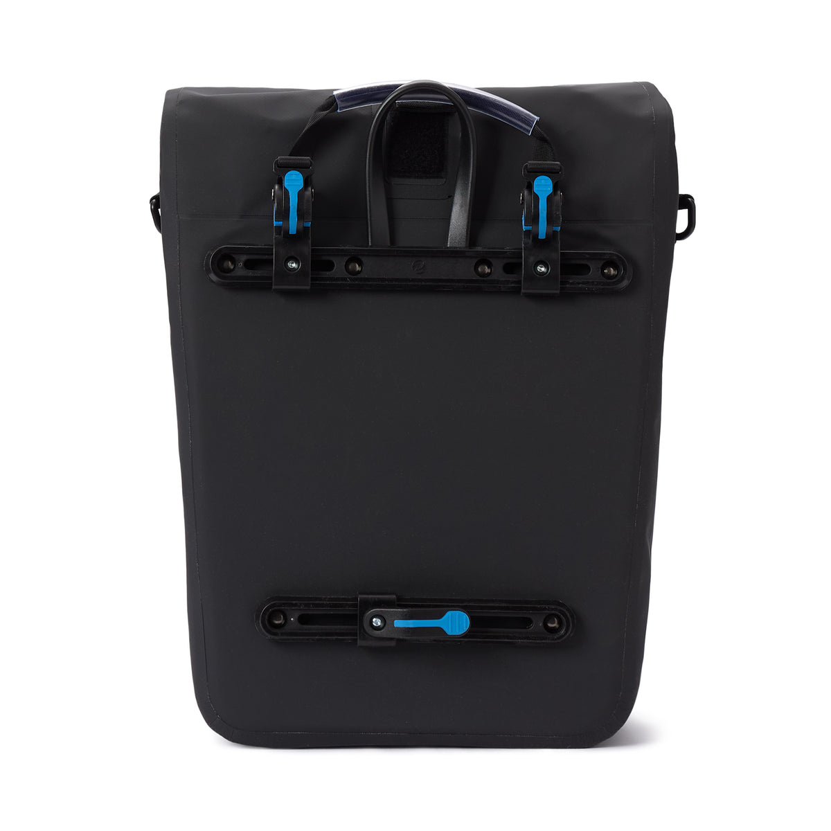 Wasserdichte Fahrradtasche Roll-Top - 21 L - Schwarz mit praktischem Schnellverbindungssystem und reflektierend für sichere Fahrten bei jedem Wetter.