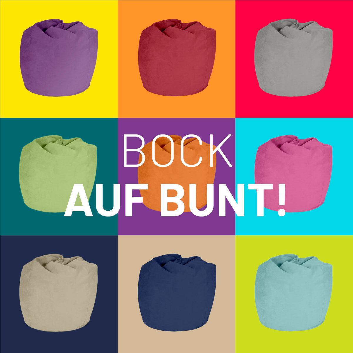 Luxury XL Sitzsack (120 L) - indoor - Beige in verschiedenen bunten Farben für modernes Wohnen und Entspannung.