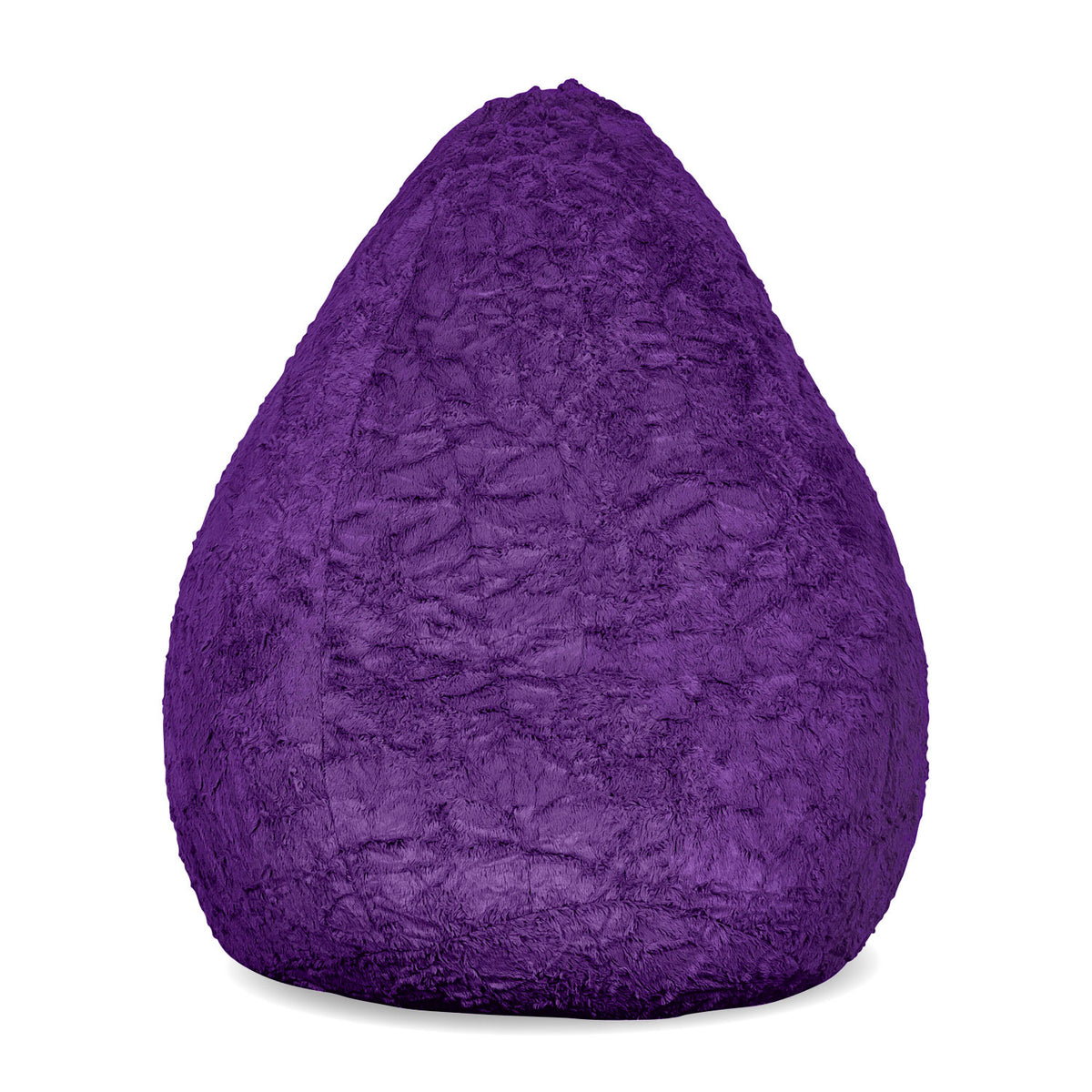 Luxury Fluffy Sitzsack (120 L) in Lila aus weichem Webplüsch, flexibel und formanpassend für drinnen.