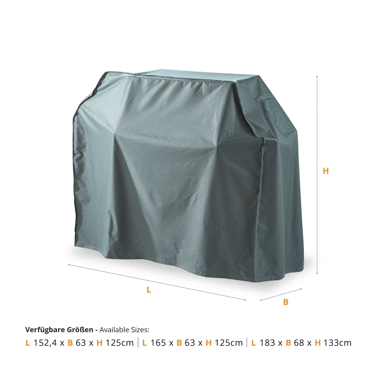 Gartenmöbelabdeckung Grill Abdeckhaube 165x63x125 Grün/Grau, wasserdicht, UV- und wetterbeständig, aus robustem Oxford 600D Gewebe.