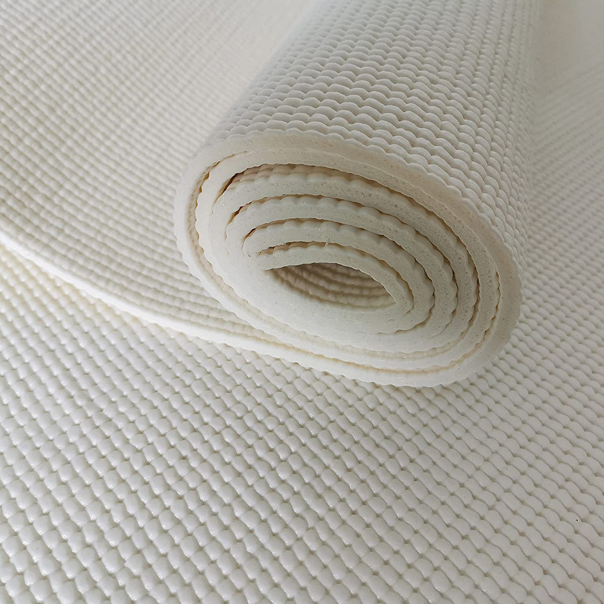 Fitnessmatte Yogamatte "Annapurna Comfort" Weiß, 183x61 cm, rutschfest, weich, pflegeleicht, ideal für Pilates und Fitnessworkouts.