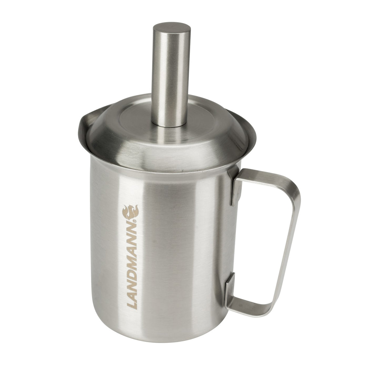 Selection Saucentopf aus Edelstahl mit Deckel und Griff, speziell für Grillmarinaden und Saucen, ideal zum Auftragen beim Grillen.