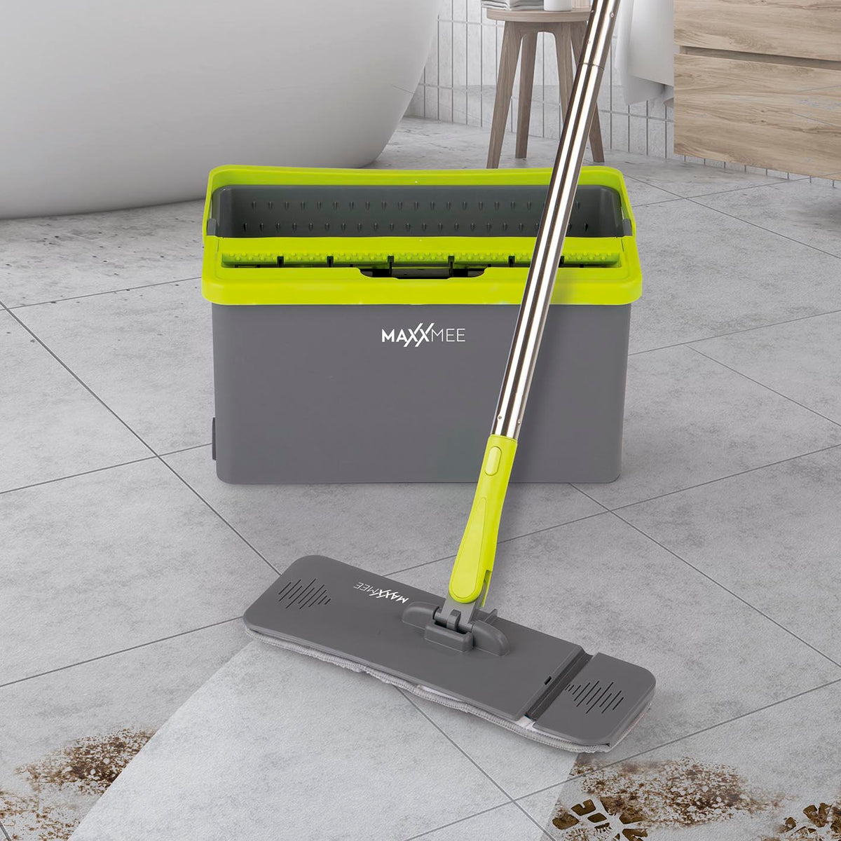 Ersatz-Mopp 2er-Set für Wischsystem Flat-Mopp mit langlebigen Mikrofasern für effektive Schmutz- und Feuchtigkeitsaufnahme auf Hartböden.