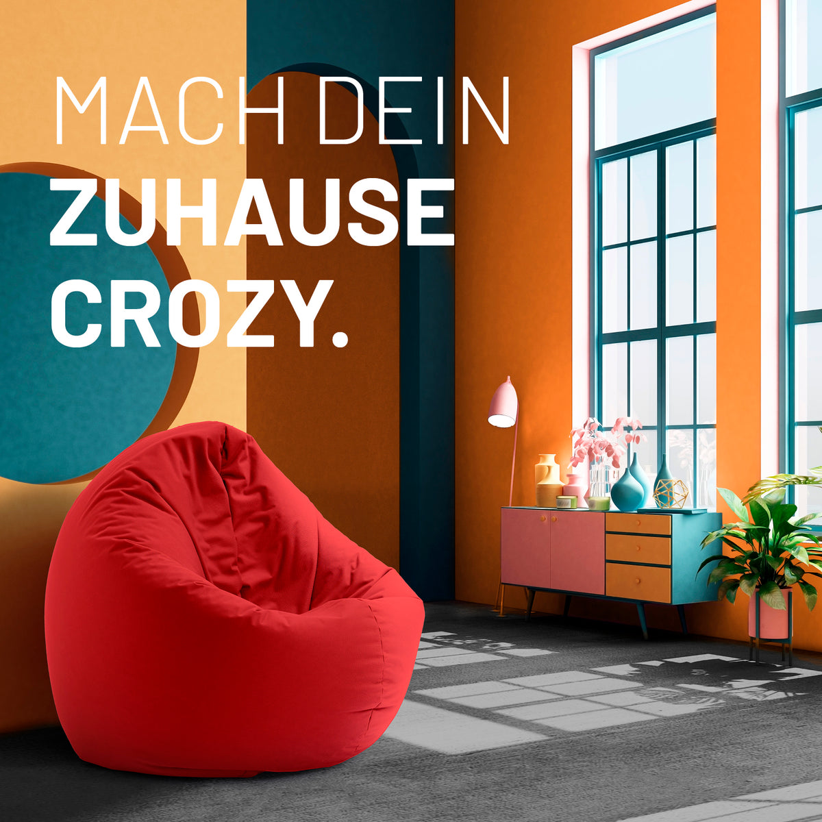 Sitzsack Drops (300 L) Rot, indoor & outdoor, langlebig, leicht, ergonomisch, pflegeleicht mit hochwertiger EPS-Füllung und verdecktem Reißverschluss.