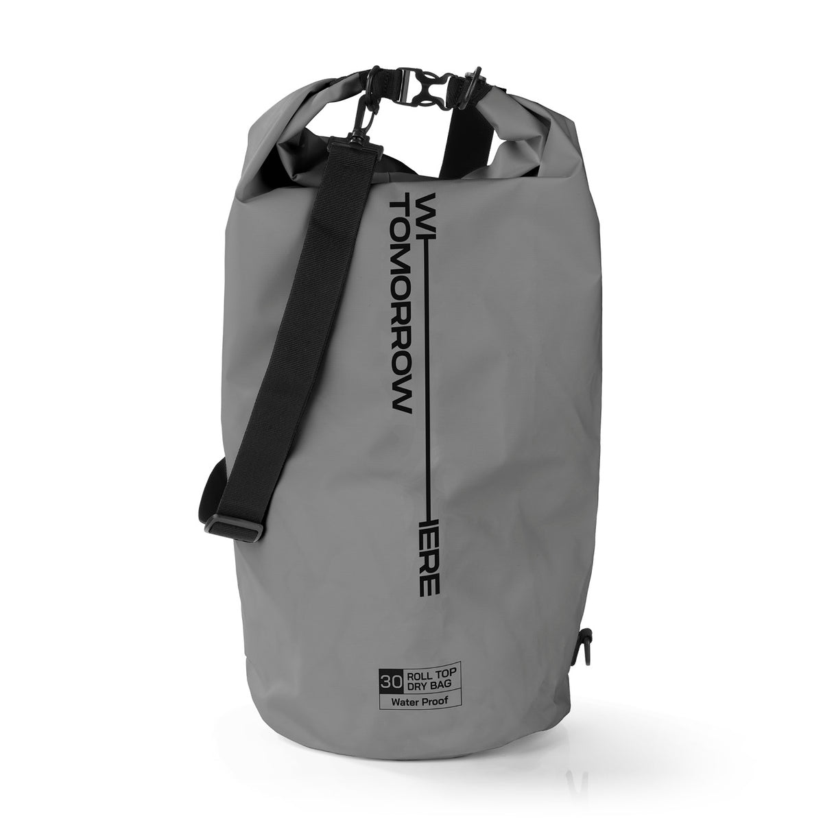 Dry Bag 30L - Style 02 - Grau wasserdichter Rucksack mit robustem Rolltop, verstellbarem Schultergurt und UV-Schutz für Outdoor-Abenteuer.