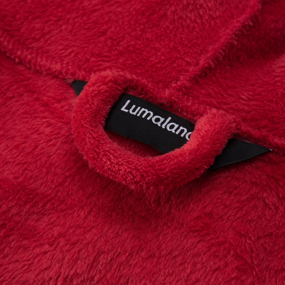 Luxury Mikrofaser Bademantel mit Kapuze für Damen und Herren in Rot, Größe S, flauschig, weich und schnelltrocknend
