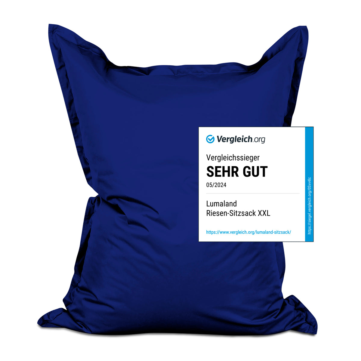 Sitzsack Classic XXL (380 L) Dunkelblau, groß, robust mit hochwertiger Füllung, für drinnen und draußen, pflegeleicht und langlebig.