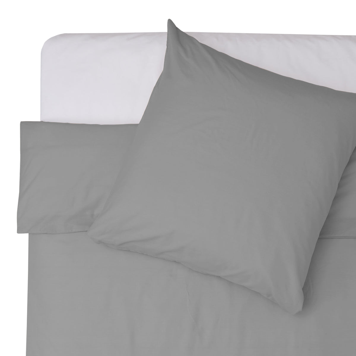 Premium Bettwäsche Everyday - Ganzjahres Bettbezug 155x200 cm & Kissenbezug 80x80 cm in weichem Cool Grey Polycotton.